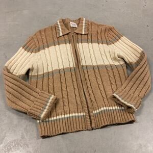 vintage 80s zip up cardigan sweater